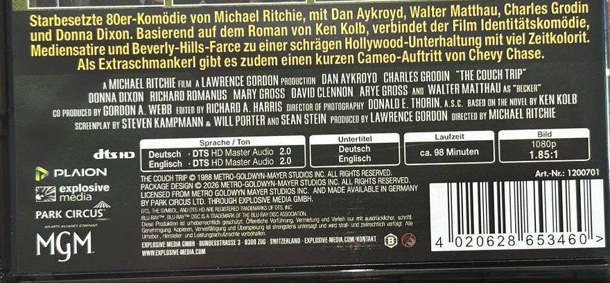 Tutti i DVDs: Starbesetzte 80er Komödie "Der Couch Trip" Blu-ray – Usato da Beringen venduto da Mantafisch1 2