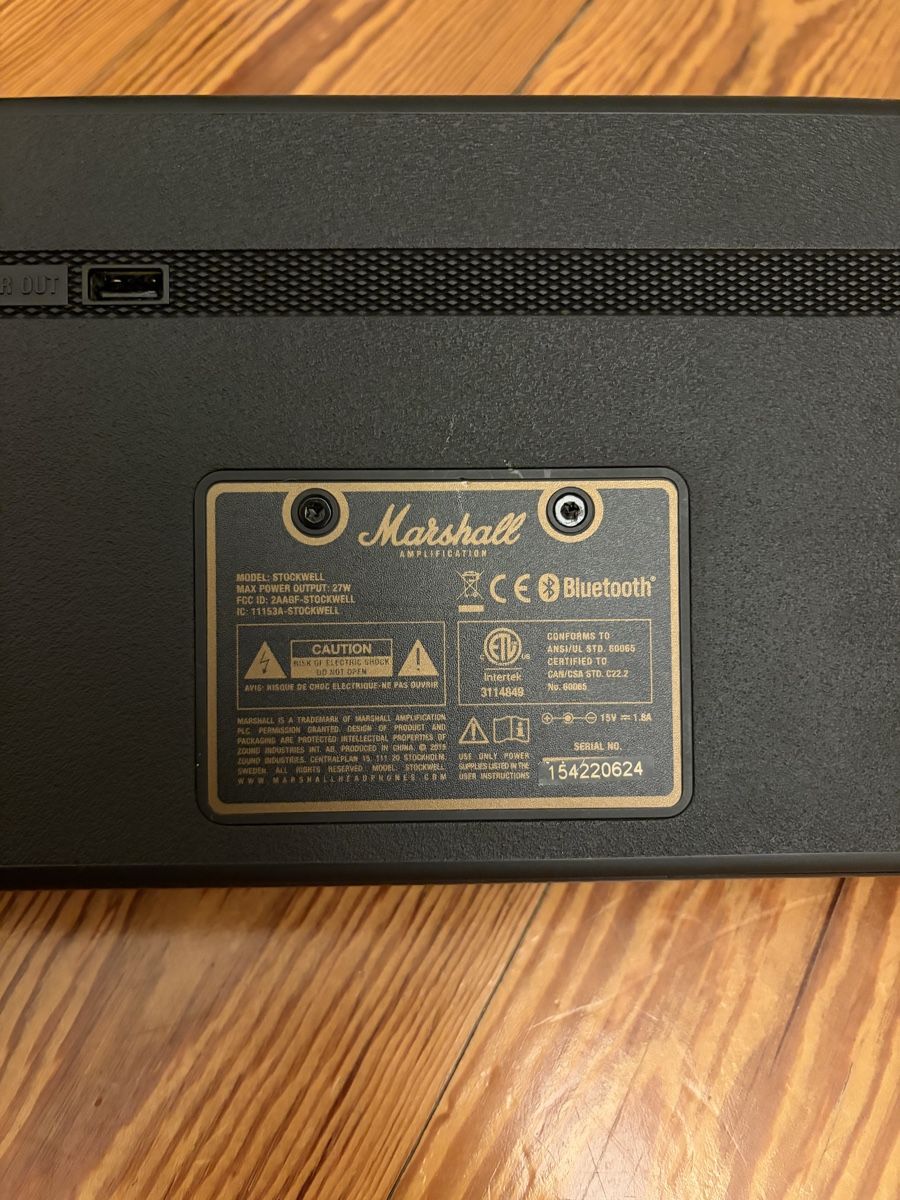 Marshall Lautsprecher: Marshall Stockwell Bluetooth Lautsprecher inkl. Netzteil – Gebraucht aus Zürich von jak_89nh 2