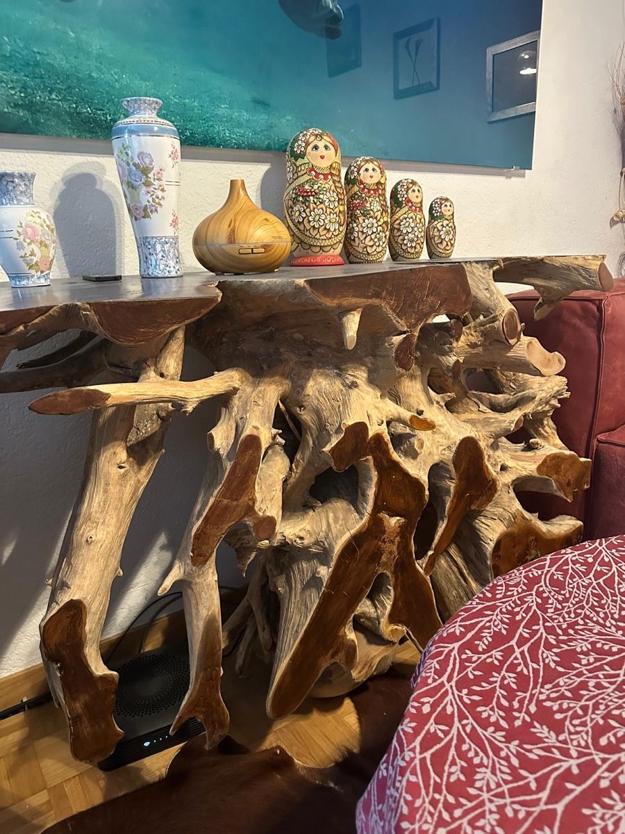 Articoli in legno: Teak Wurzelholz Konsole – Usato da Winterthur venduto da eva_xx5j
