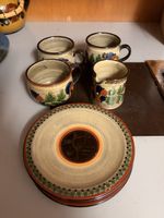 Keramik Set 3 Tassen 1 Kännchen 3 Untertassen Töpferei Wicht