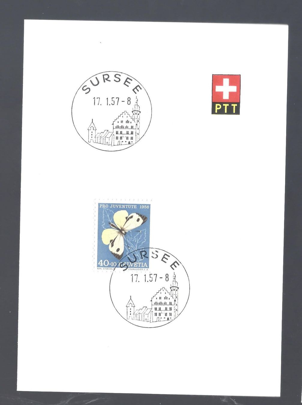 Alle Briefmarken: PTT Bögli mit Sst SURSEE 17.I.57 – Neu (gemäss Beschreibung) aus Les Valettes von Nuba1