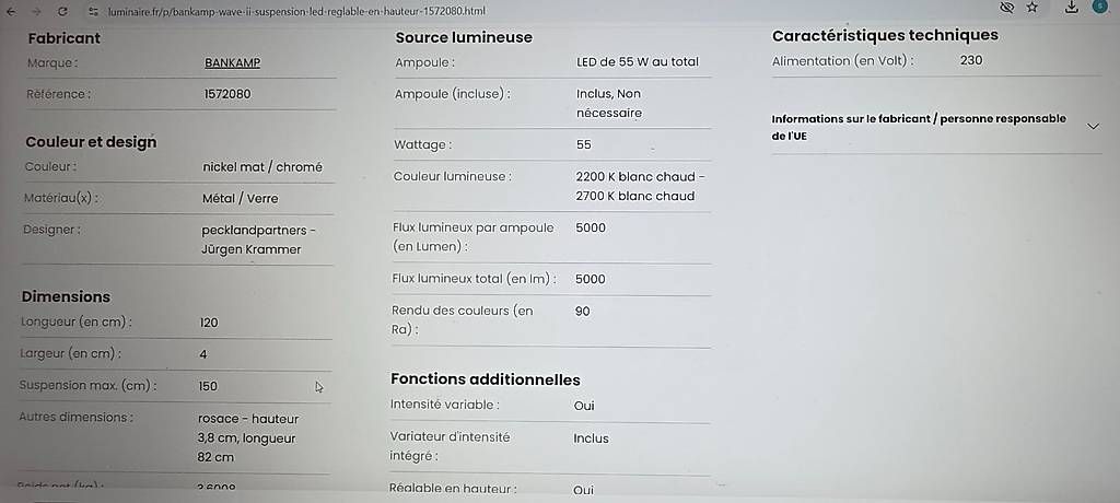 Bankamp Lampen: Suspension Bankamp Wave II – Gebraucht aus Aïre von saga12 3