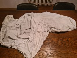 plastifizieres Fixleintuch, hellbeige, Top Zustand, 90x200 c