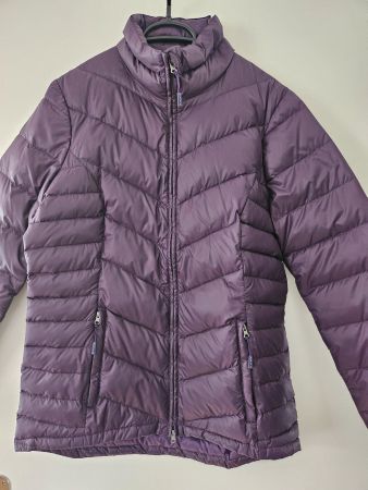 Leichte Damen-Daunenjacke, S, Pflaume