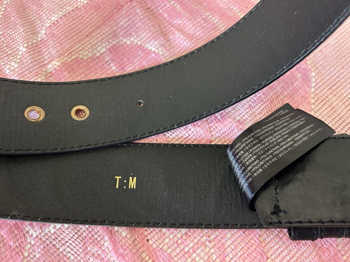 Gürtel: Stylish Black Leather Belt with Statement Buckle - Size M – Gebraucht aus Genève von Noemie.wrmsi 7
