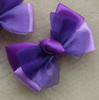 Noeud 2 tons satin organza 5cm VIOLET