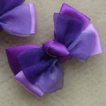 Noeud 2 tons satin organza 5cm VIOLET