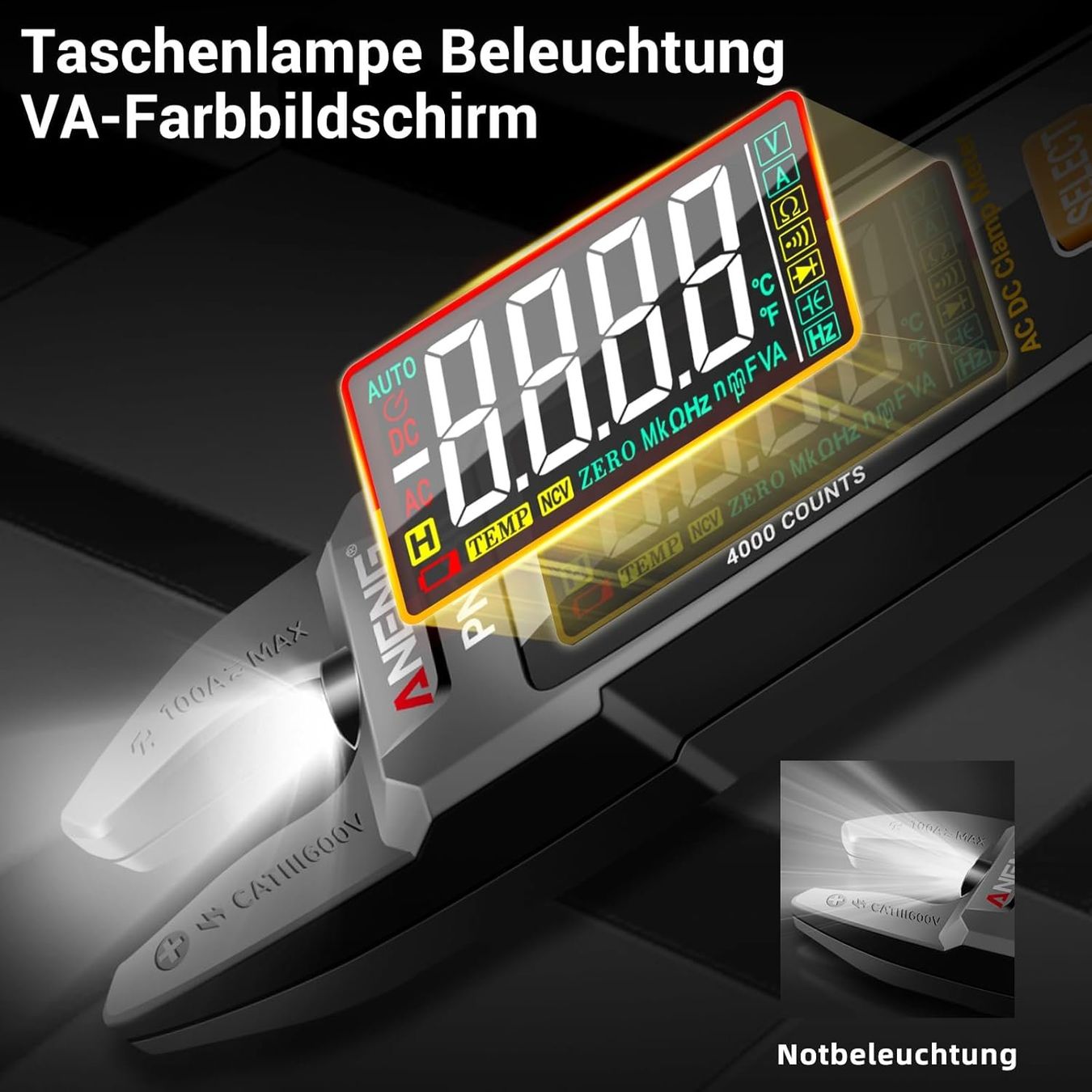 Misurare: Profi Digitale Strommesszange Multimeter mit Zubehör – Nuovo e nell'imballaggio originale da Châtelaine venduto da topshop.switzerland 5