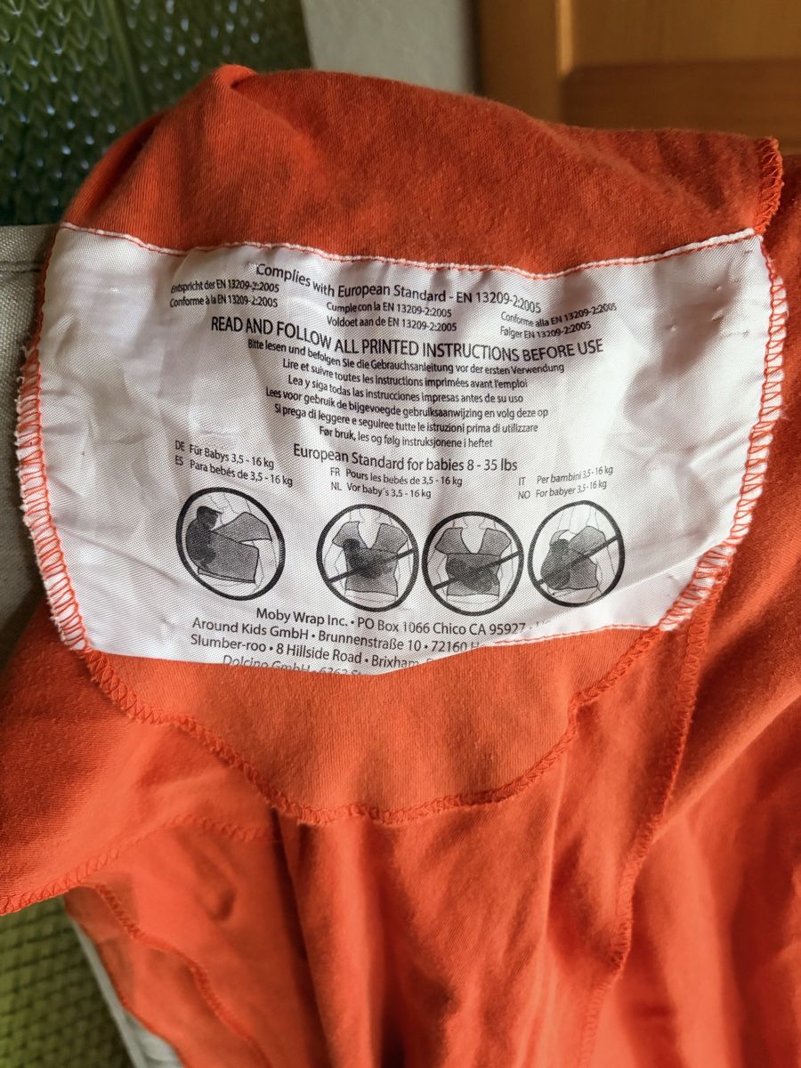 Moby Wrap Marsupi portabebè: Moby Wrap Tragetuch Orange 100% Baumwolle – Usato da Oberstammheim venduto da ede_686j 3