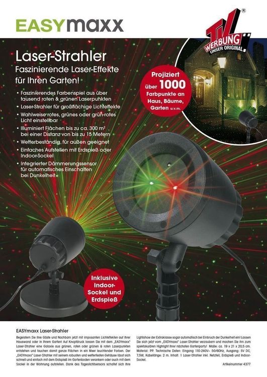 Easymaxx Laser Strahler Kaufen auf Ricardo