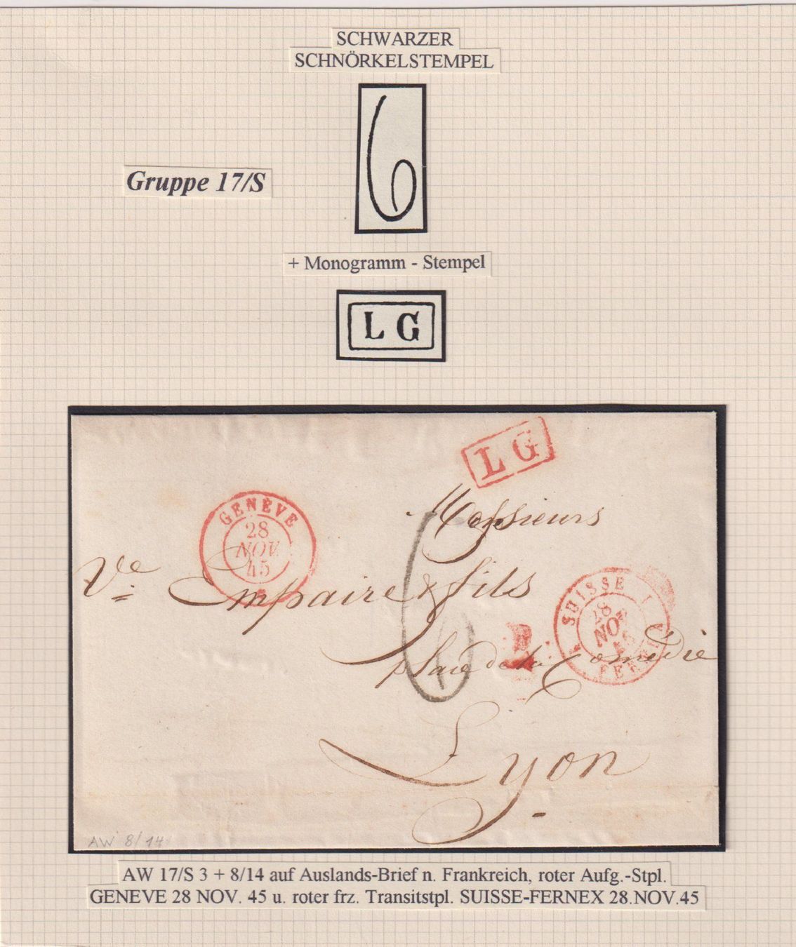 Alle Briefmarken: Die Rote Stunde mit Monogramm und Schnörkelstempel !! – Gebraucht aus Bibern SH von Heinibuehrer