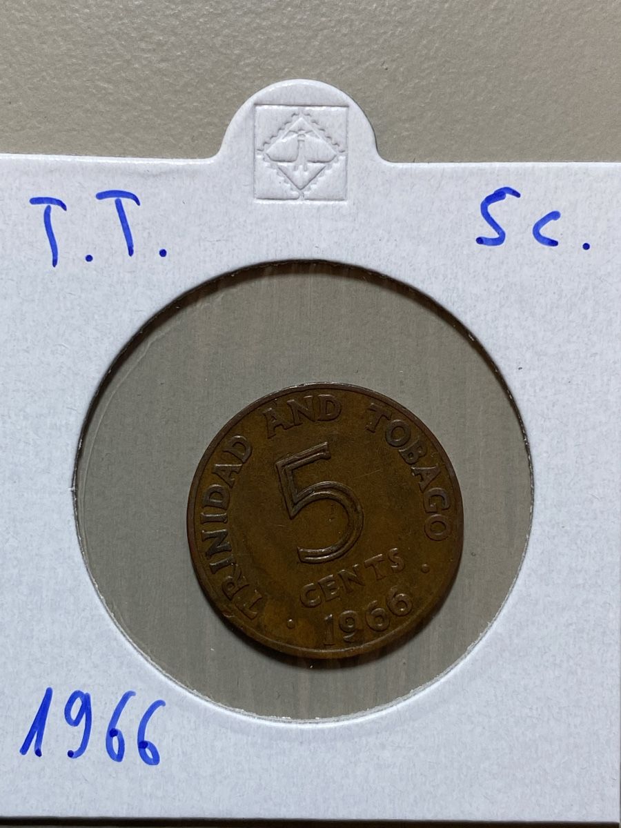 Alle Münzen: Trinité et Tobago - 5 cents - 1966 – Gebraucht aus Payerne von Mike1682
