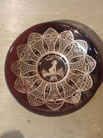Teller mit Kind in silber