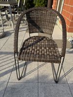 4 Gartenstühle Rattanstil braun mit Metallgestell