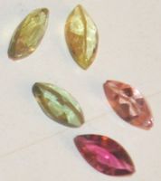 Mineralien Set L-5284– 5 Stück Multi Turmalin facett 5x2,5mm