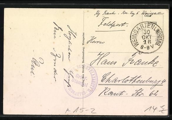 Cartoline postali: Weingarten i. Württbg., Das Zeppelinsch – Usato da Berlin venduto da bartko-reher 1