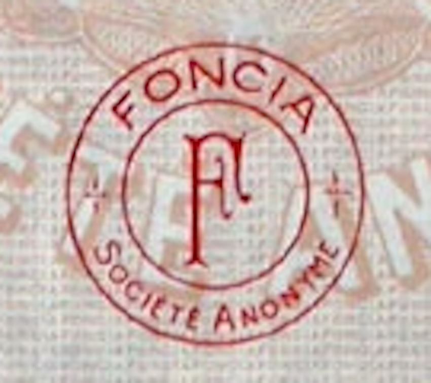 Documenti: Foncia SA, Paris - 1929 – Usato da Solothurn venduto da Sgasche 1