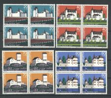 1977, Pro Patria, Schlösser II, Viererblöcke **