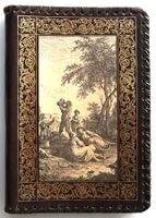Vintage Buchhülle - Kunstleder mit Golddekor