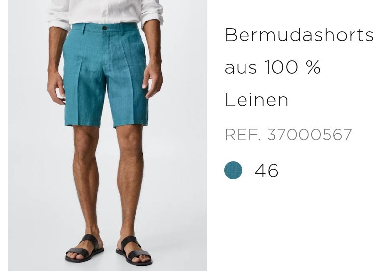 Mango Hosen: Mango Leinen-Bermudas Türkis Gr. 46 - Sommer-Style! – Neu und originalverpackt aus Stäfa von krp54 1
