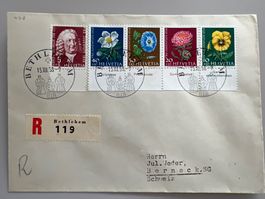 Pro Juventute 1958 4 Briefe mit allen Tabs