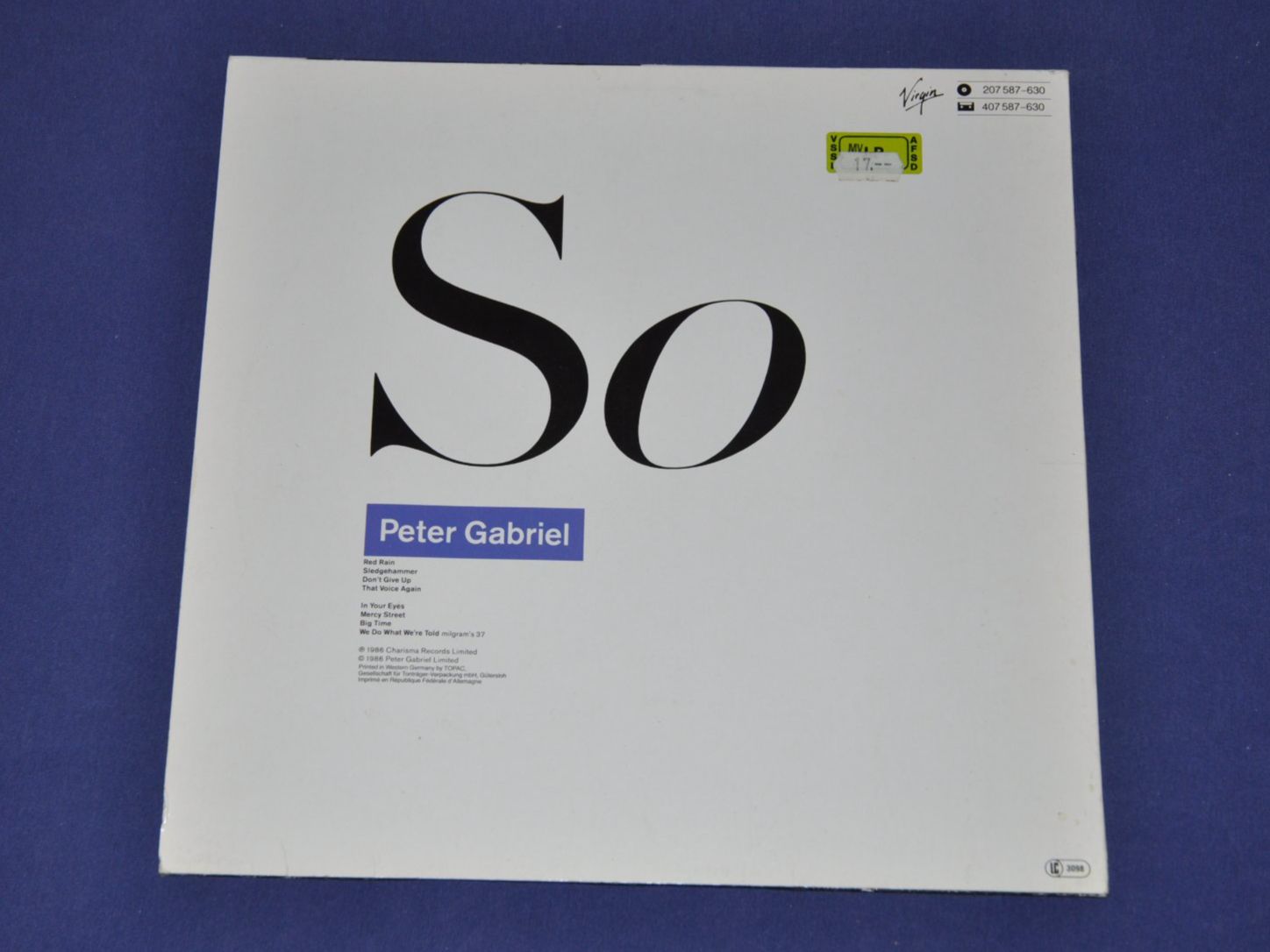 Schallplatten: LP Peter Gabriel - So – Gebraucht aus Boll von Theodora15 1