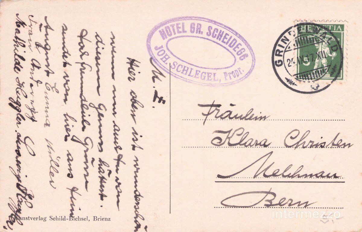 Cartes postales: Grindelwald BE // 1917 Grosse Scheidegg – D'occasion à Basel par intermezzo12 1