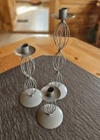 Kerzenständer 3er Set – grau/silber