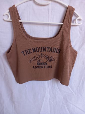 Crop top marron à logo "The Mountains" Taille L