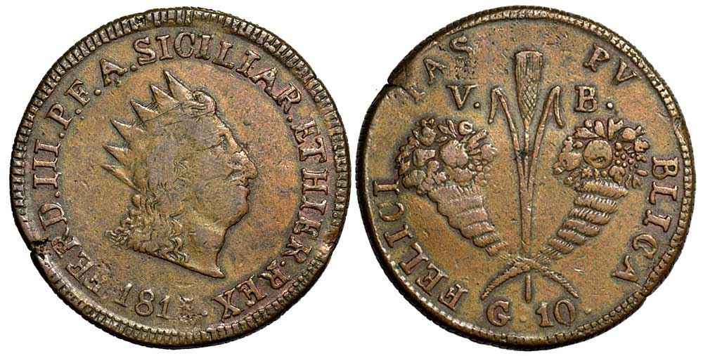 Tutti le monete: Italien, Palermo, 10 Grani 1815 – Usato da Chiasso venduto da Novamarketing