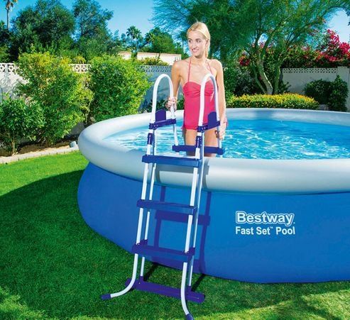 Bestway Fast Set Pool mit Leiter, Abdeckplane und Filter (Gebraucht) in ...