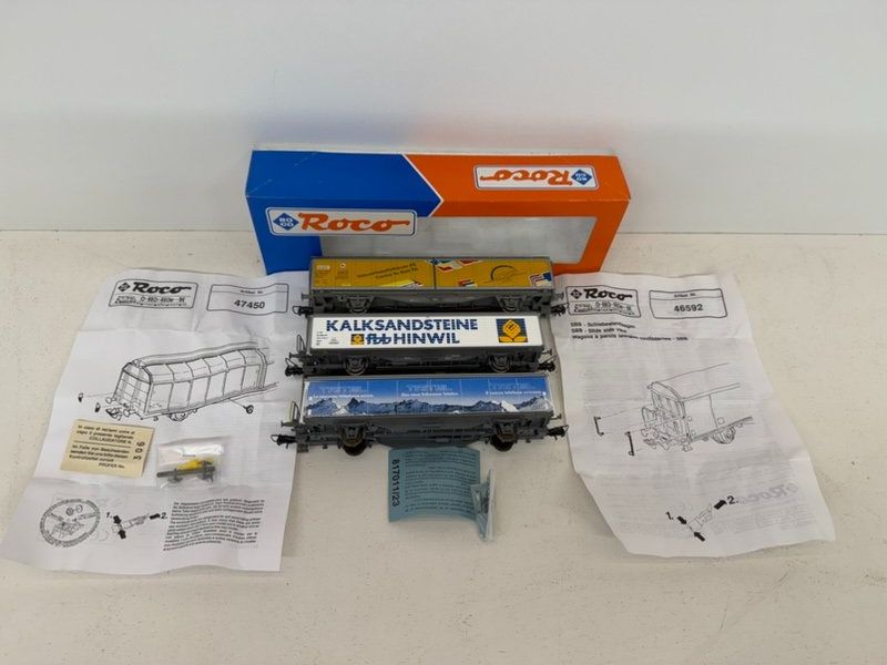 Roco Modelleisenbahnen: Spur H0 Roco 3 er Set SBB Schiebewandwagen – Gebraucht aus Büsserach von ModellbahnDepot 1