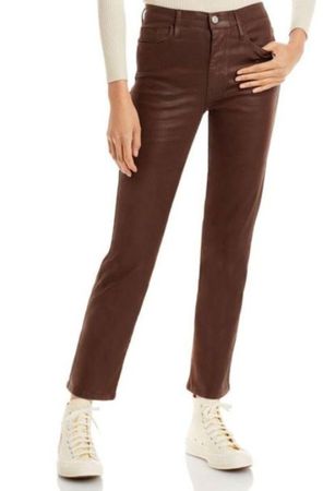FRAME Hose, pants, "LE SYLVIE SLENDER STRAIGHT", kaffeebraun