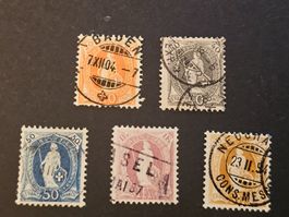 CH 1882-91 Helvetia Seduta 66D / 69D-72D SBK Fr. 185.--