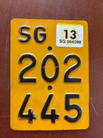 MOFA Nummer Nummernschild Schild SG 2013