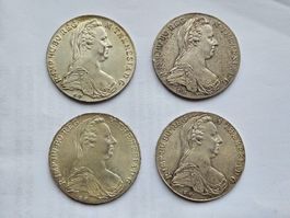 4 Maria Theresa Talers 1780 NP - silver