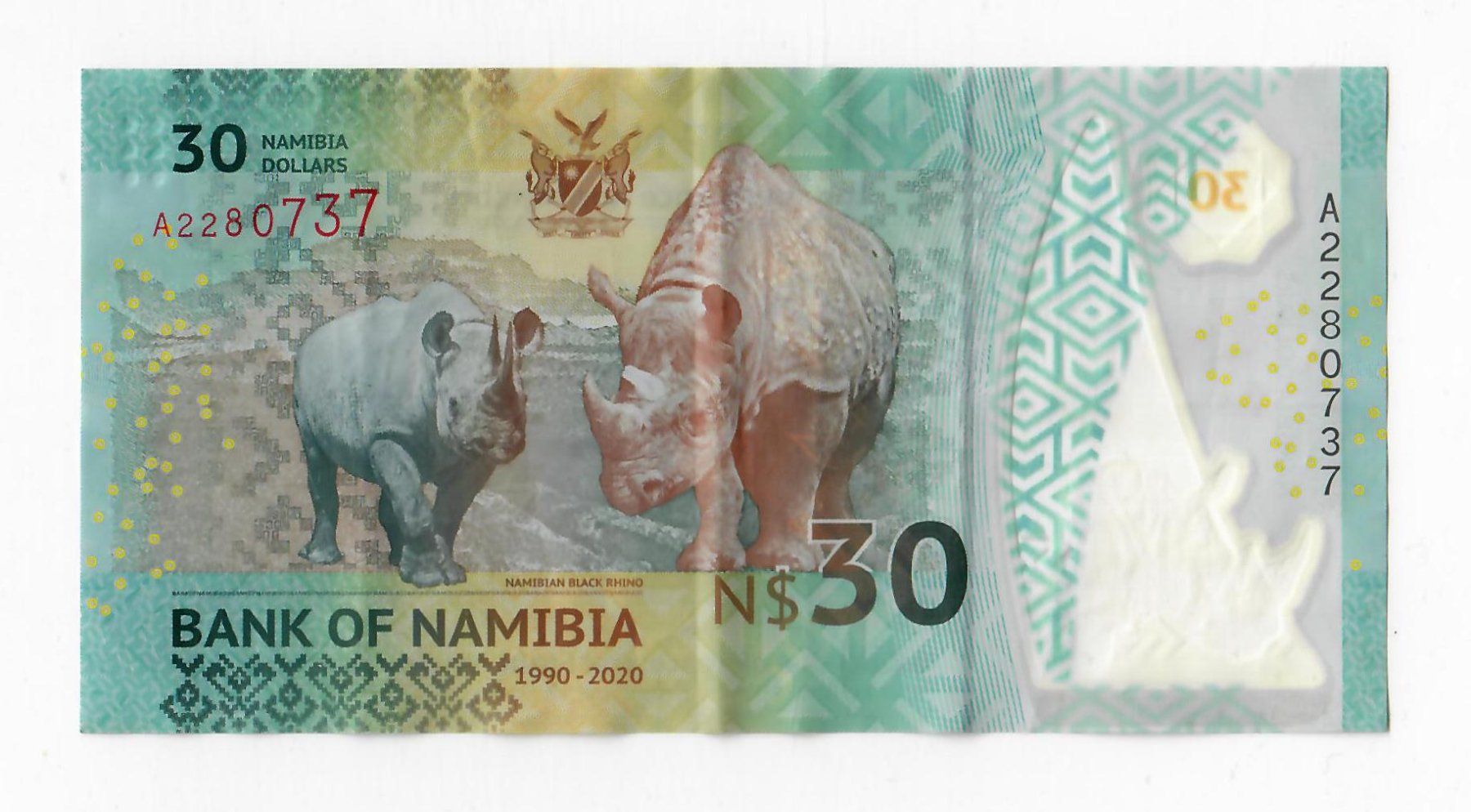 Banconote: Banknote Namibia, 30 Dollars, Independence Anniversary – Usato da Landquart venduto da balboajimmy 1
