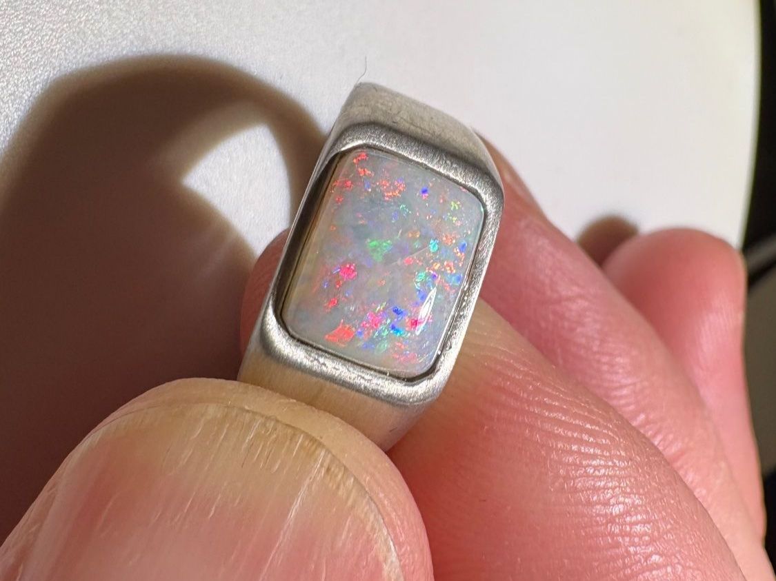 Anelli: Ring Australischer Crystal-Opal+Silber, variable Grösse – Nuovo (secondo la descrizione) da Wilen b. Wil venduto da Tschirio 3