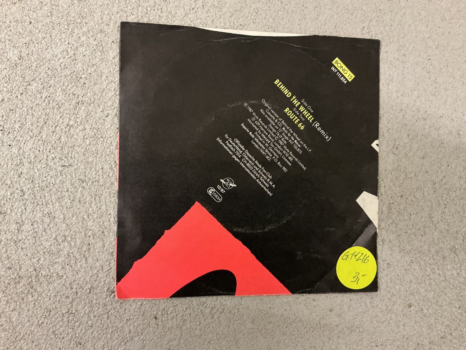 Schallplatten: Depeche Mode  Single - Behind The Wheel Remix 1987 – Gebraucht aus Winterthur von Tumko-Vinyl 1