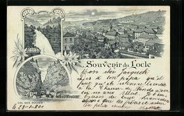 Mondschein-Lithographie Locle, Panorama,