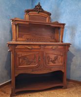 Buffet haut antique avec plan en marbre. "Charles Gogler"