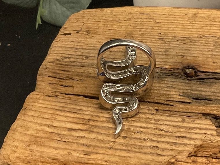 Ringe: Statement Ring Schlange aus Sterlingsilber mit Spinell, Gr55 – Gebraucht aus Luzern von S.Kern01 5