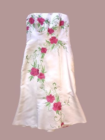 Weißes Kleid mit gestickten Blumen NEU 40-42 (-80%)