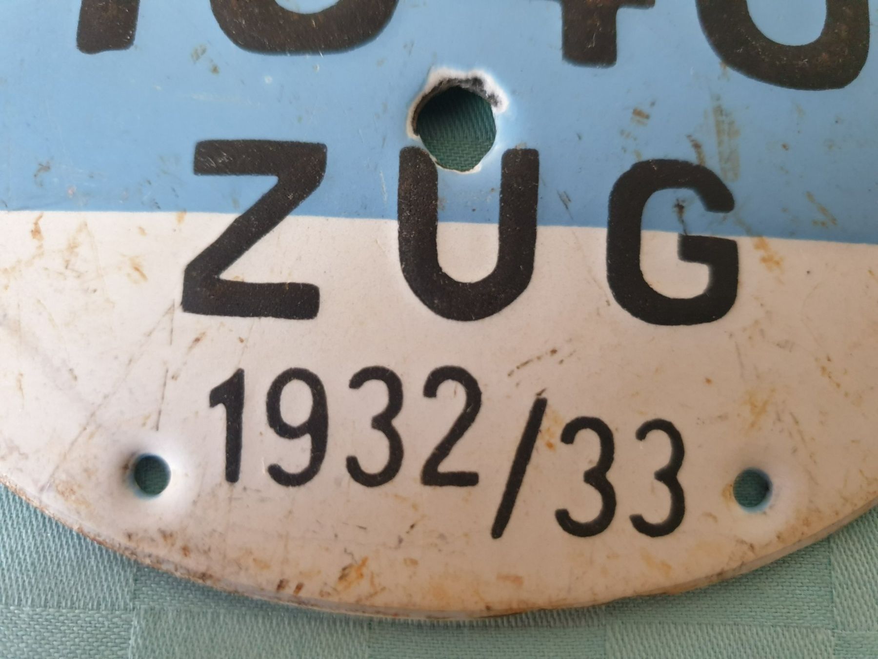 Ecriteaux: Velonummer Email 1640 ZUG 1932 /33 – D'occasion à Mörschwil par spirspi 2