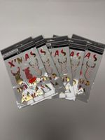 5 x Weihnachtsaufkleber Rentier und Berge neu