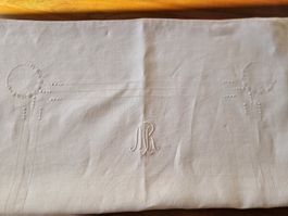 Leinen Kissenbezug mit Monogramm MR