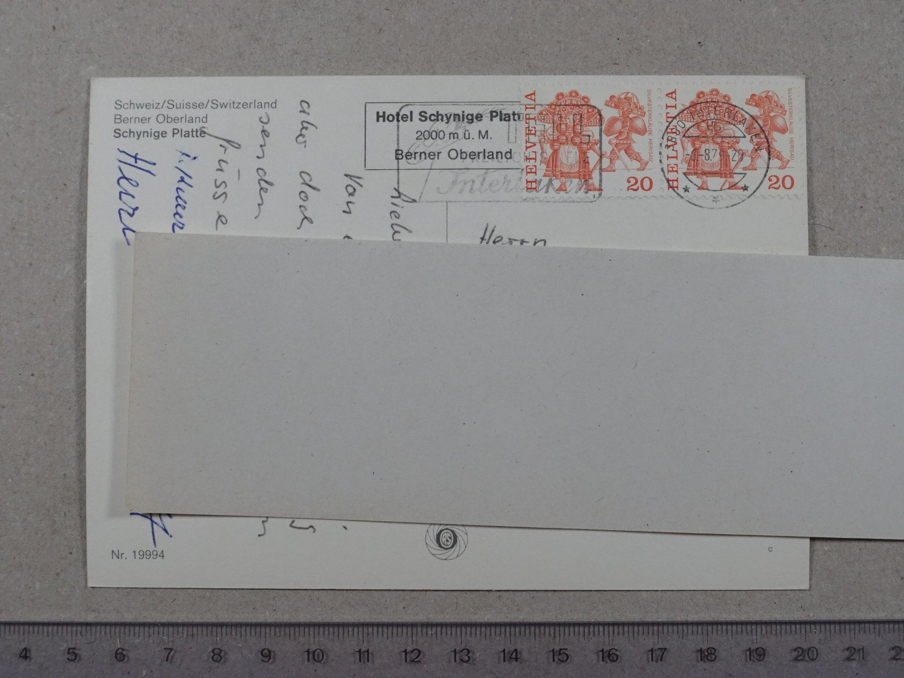 Cartoline postali: Schynige Platte, 1979, Berner Oberland – Usato da Lenzburg venduto da fh1 1