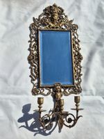 Miroir en bronze avec bougeoirs ancien