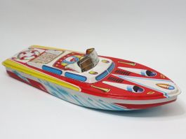 Vintage Rennboot Blech Schiff, made in Japan