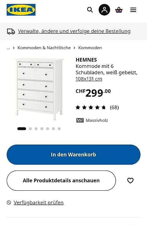 Ikea Cassettiere: HEMNES Ikea Kommode – Usato da Goldiwil (Thun) venduto da elocinsta 1